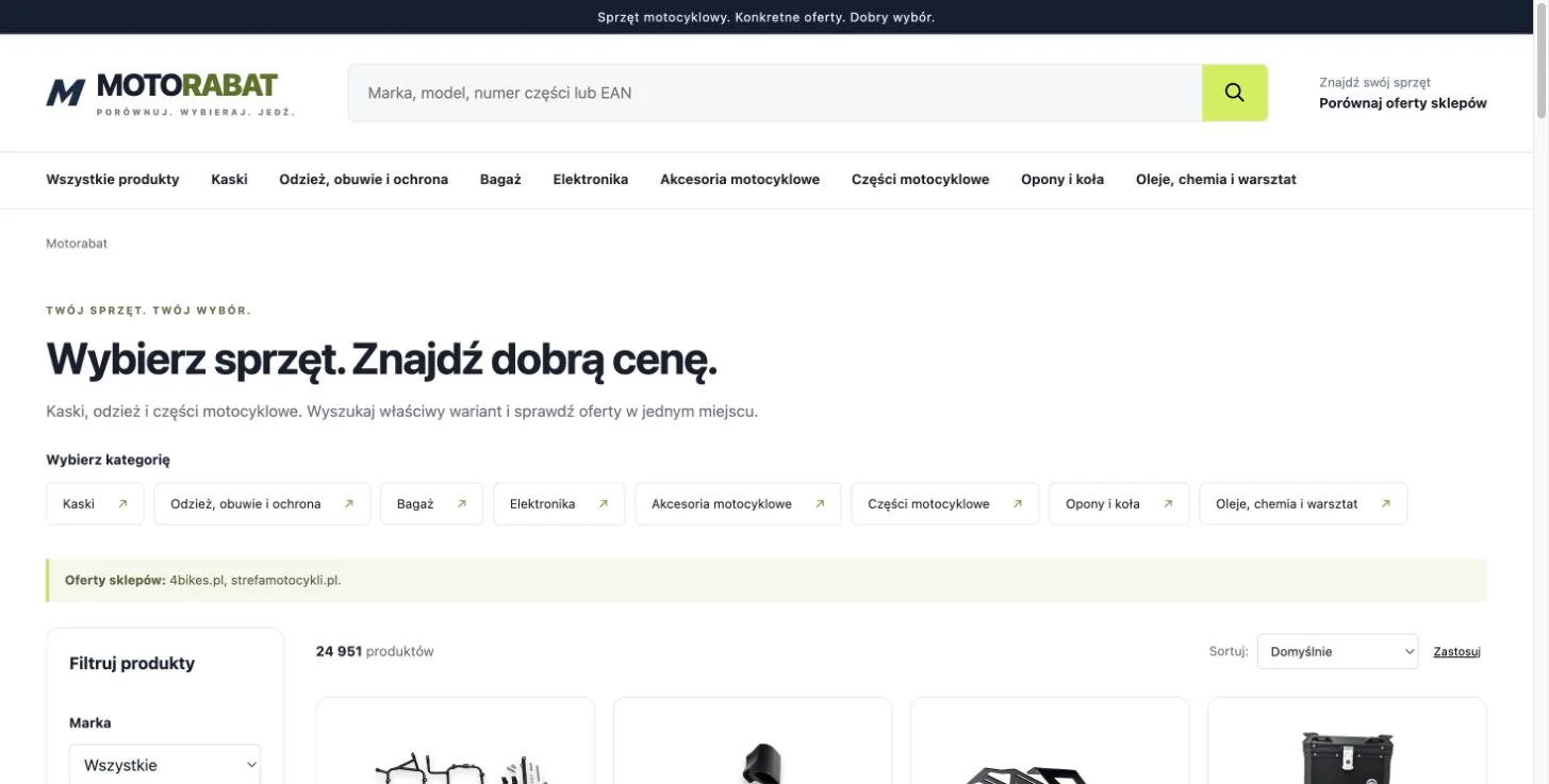 Realizacja katalogu Motorabat